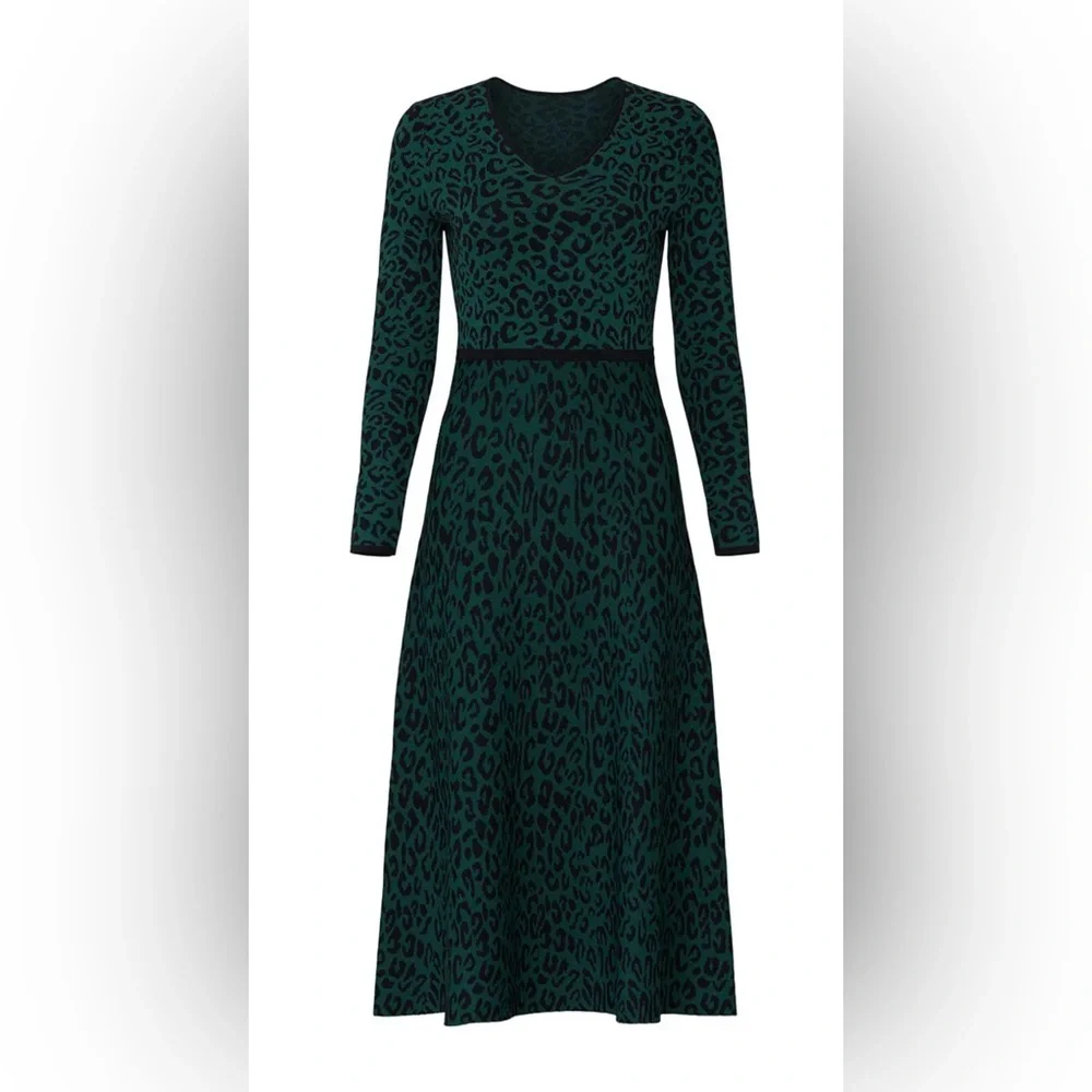 Great Jones Forest Leopard Knit Dress- Size M - Picture 7 of 7